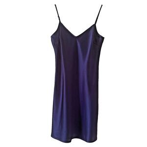 Trina Turk 100% Silk Satin Mini Dress Purple Size 2 Adjustable Spaghetti Strap